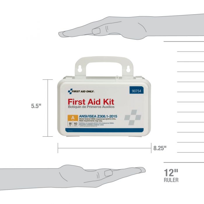 First Aid Only 10 Person Bulk Plastic ANSI A First Aid Kit with Custom Logo