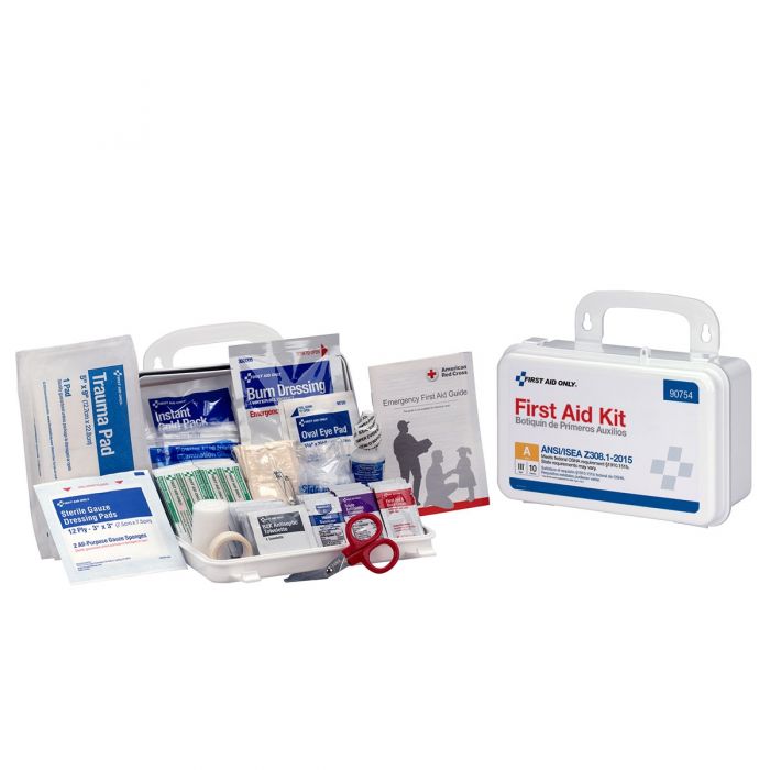 First Aid Only 10 Person Bulk Plastic ANSI A First Aid Kit with Custom Logo