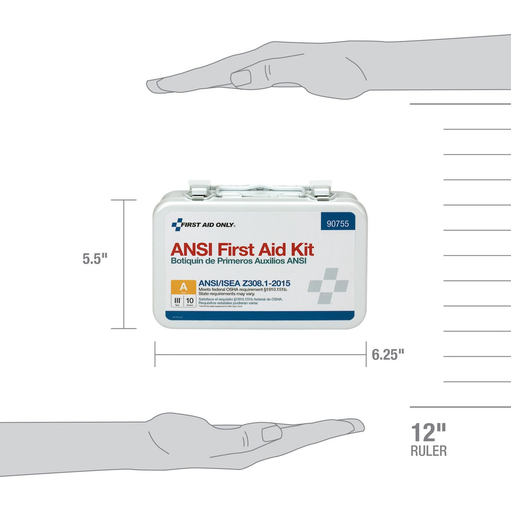 First Aid Only 10 Person ANSI A First Aid Kit in Durable Metal Case