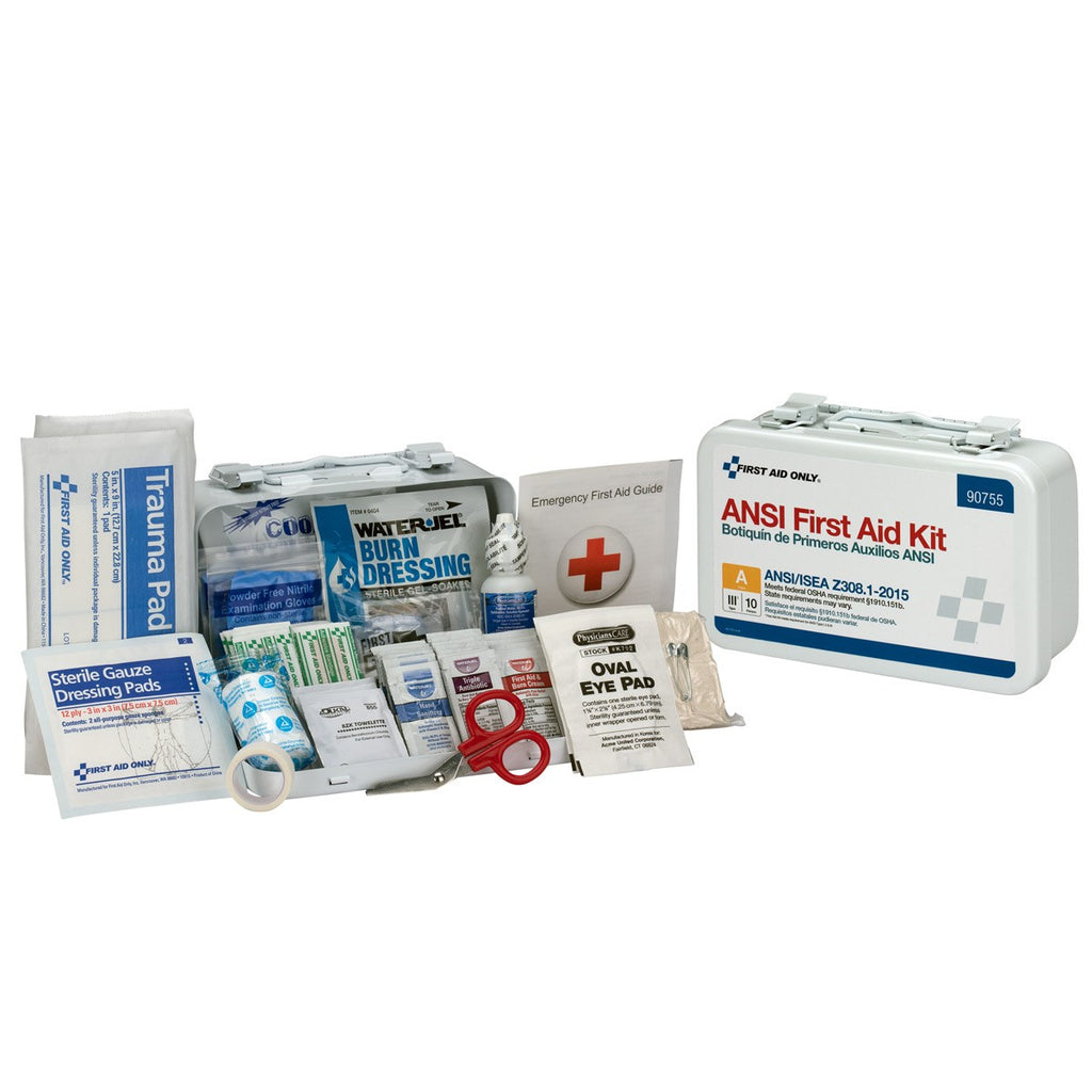 First Aid Only 10 Person ANSI A First Aid Kit in Durable Metal Case