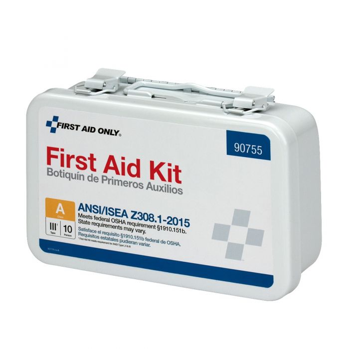 First Aid Only 10 Person Bulk ANSI A Weatherproof Metal Case with Custom Logo