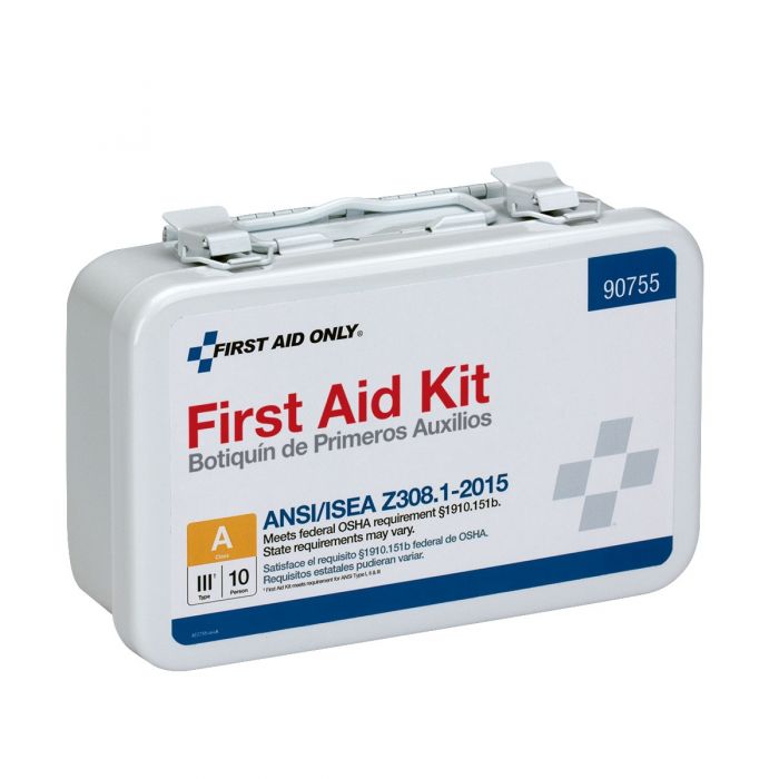 First Aid Only 10 Person Bulk ANSI A Weatherproof Metal Case with Custom Logo