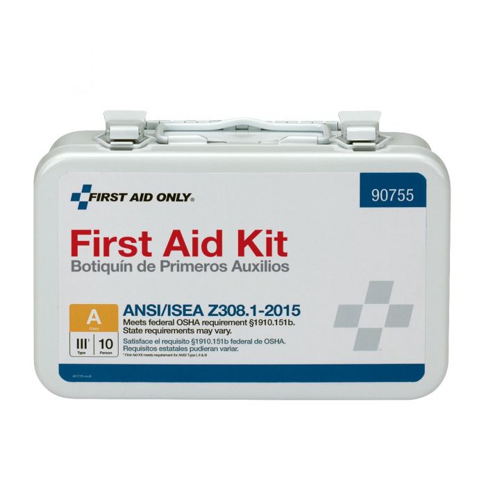 First Aid Only 10 Person Bulk ANSI A Weatherproof Metal Case with Custom Logo