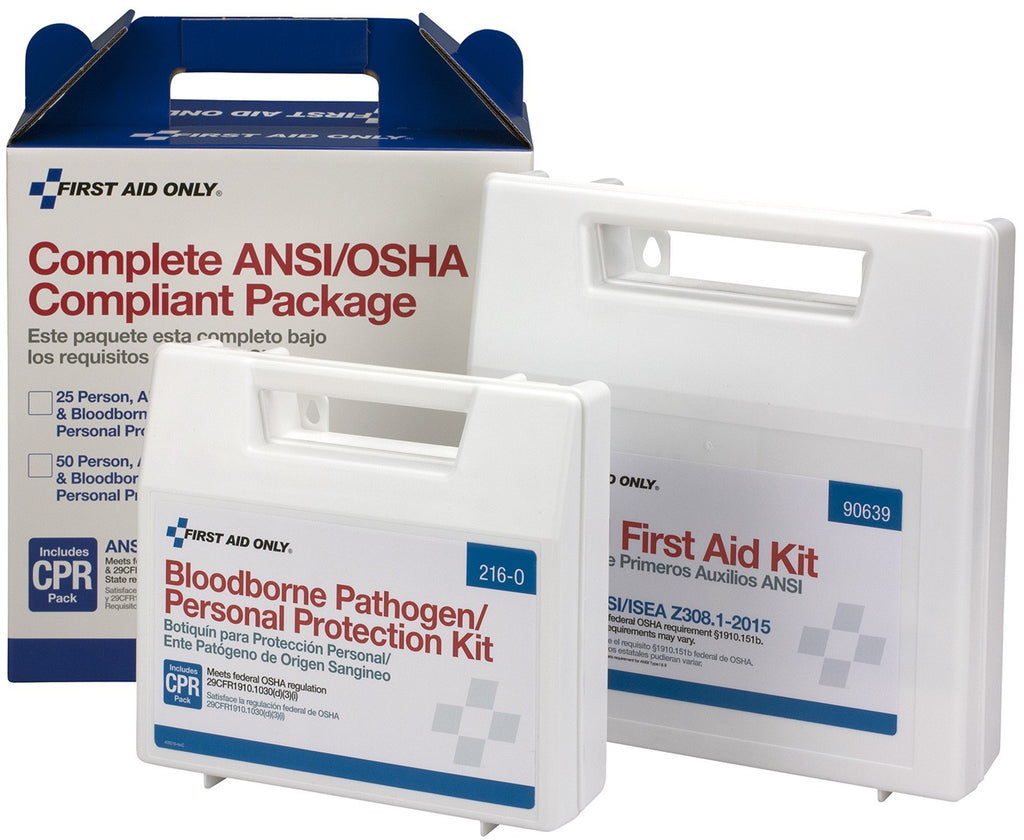 First Aid Only 50 Person Complete ANSI/OSHA Compliance Package for First Aid and Bloodborne Pathogens