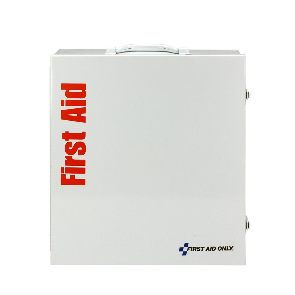 First Aid Only 3-Shelf Metal Cabinet | 100-Person ANSI B Compliance (No Medications)