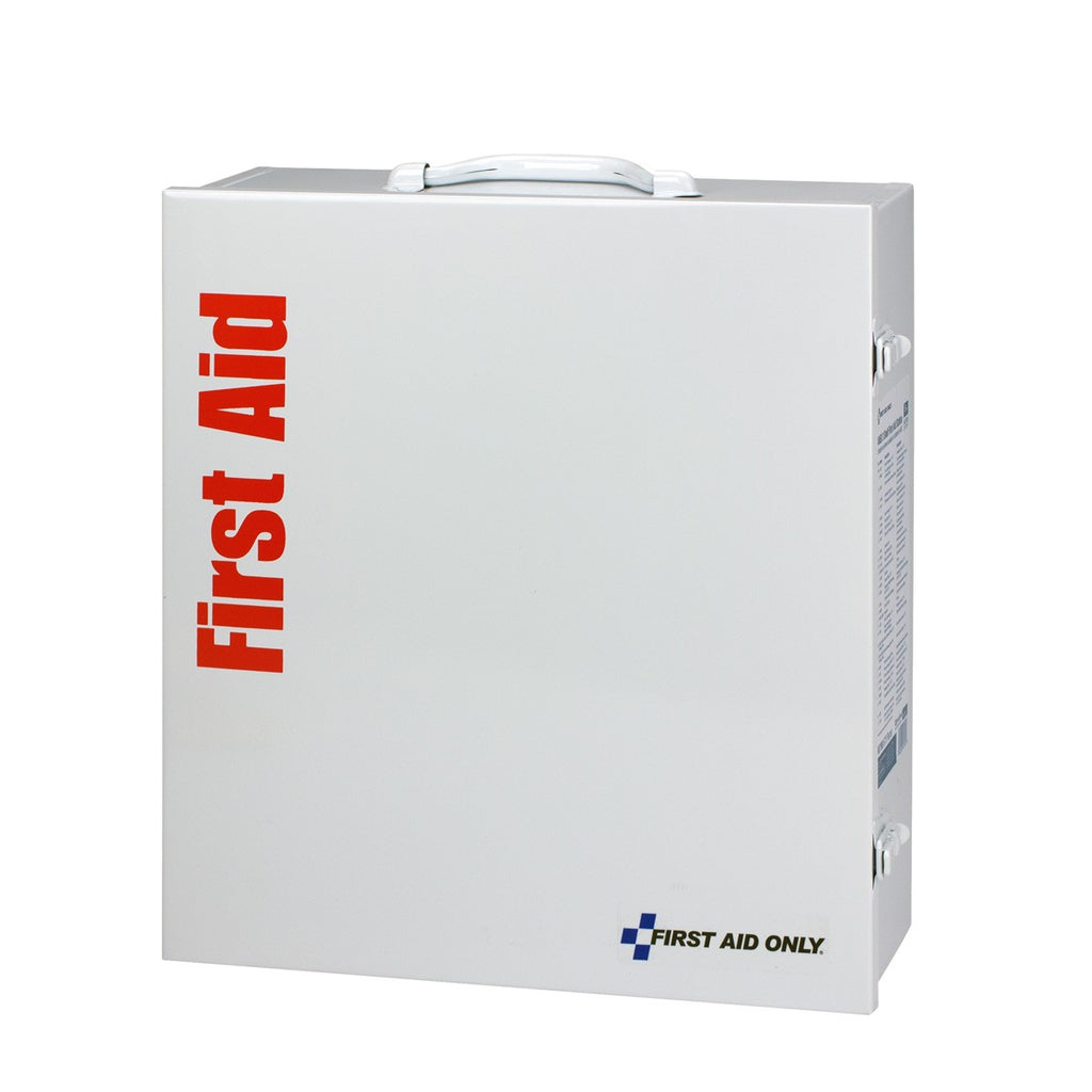 First Aid Only 3-Shelf Metal Cabinet | 100-Person ANSI B Compliance (No Medications)