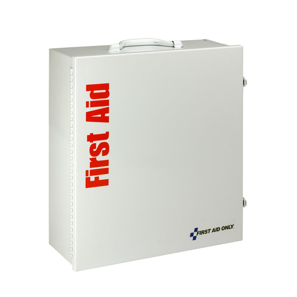 First Aid Only 3-Shelf Metal Cabinet | 100-Person ANSI B Compliance (No Medications)