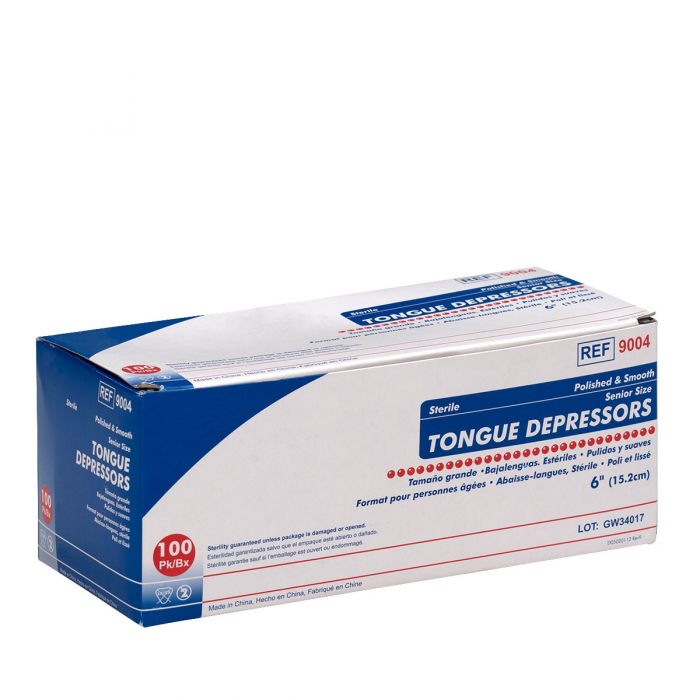 First Aid Only 6" Sterile Tongue Depressors, 100 Per Box