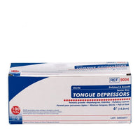 First Aid Only 6" Sterile Tongue Depressors, 100 Per Box(Pack of 25)
