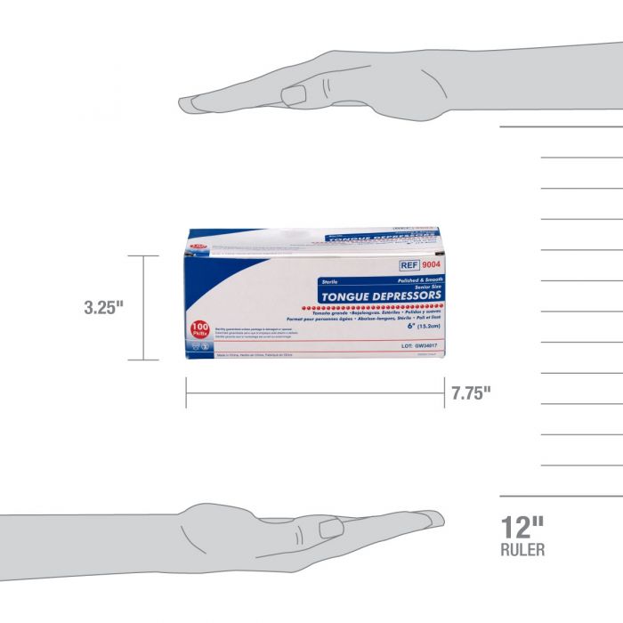 First Aid Only 6" Sterile Tongue Depressors, 100 Per Box