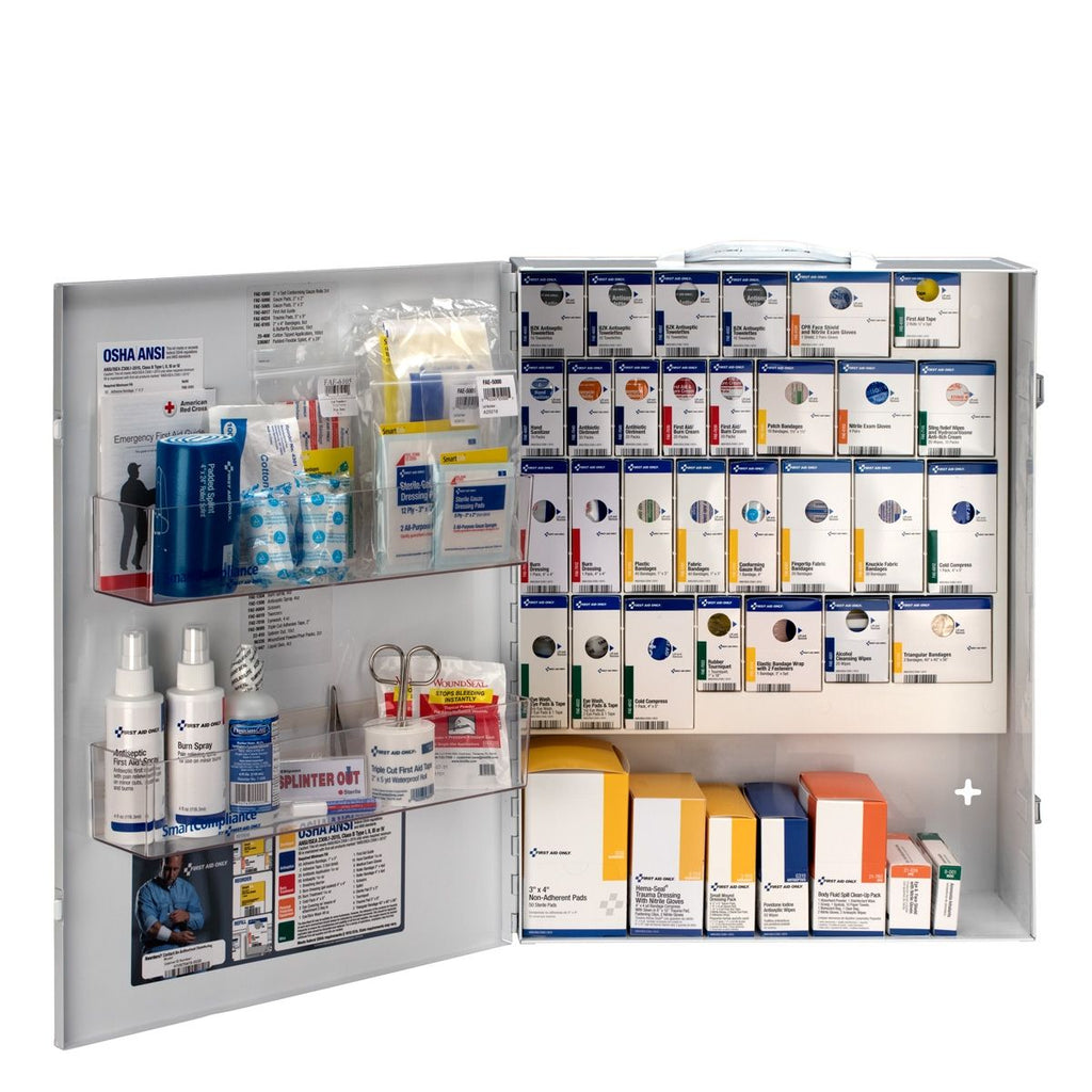 First Aid Only 150-Person XL Metal SmartCompliance Cabinet | Custom Logo & Medication-Free