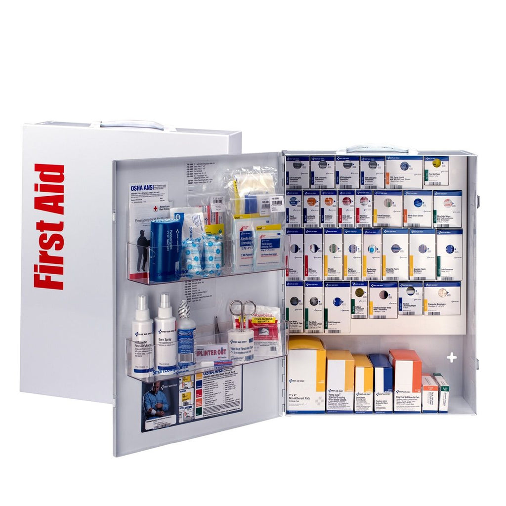 First Aid Only 150-Person XL Metal SmartCompliance Cabinet | Custom Logo & Medication-Free