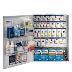 First Aid Only 150 Person XL Metal SmartCompliance Food Service First Aid Cabinet With Medications and Custom Logo