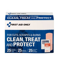 First Aid Only Clean Treat and Protect for Cuts, Scrapes & Burns(Pack of 25)
