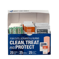 First Aid Only Clean Treat and Protect for Cuts, Scrapes & Burns(Pack of 25)