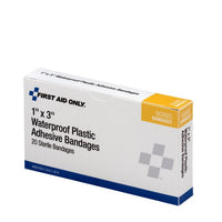 First Aid Only 1" x 3" Waterproof Bandages, 20 Per Box(Pack of 150)