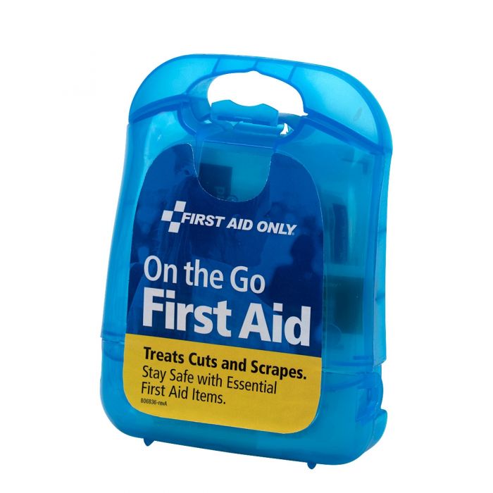 First Aid Only 29 Piece Mini First Aid Kit in Clear Blue Plastic Case