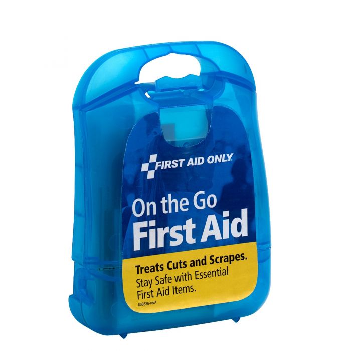 First Aid Only 29 Piece Mini First Aid Kit in Clear Blue Plastic Case