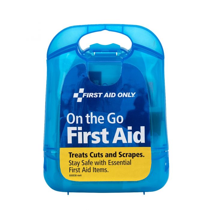 First Aid Only 29 Piece Mini First Aid Kit in Clear Blue Plastic Case