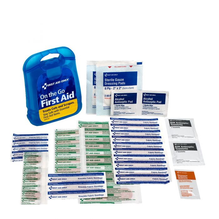 First Aid Only 29 Piece Mini First Aid Kit in Clear Blue Plastic Case