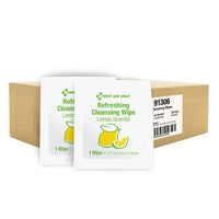 First Aid Only 1000 Count Refreshing Cleansing Wipes with Lemon Fragrance Scent(Pack of 18)