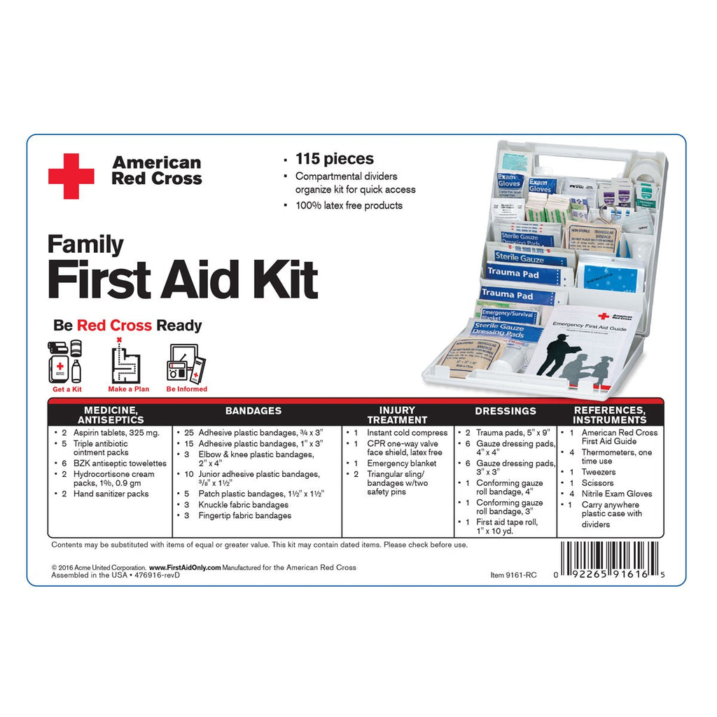 First Aid Only American Red Cross Deluxe Family First Aid Kit, Plastic Case