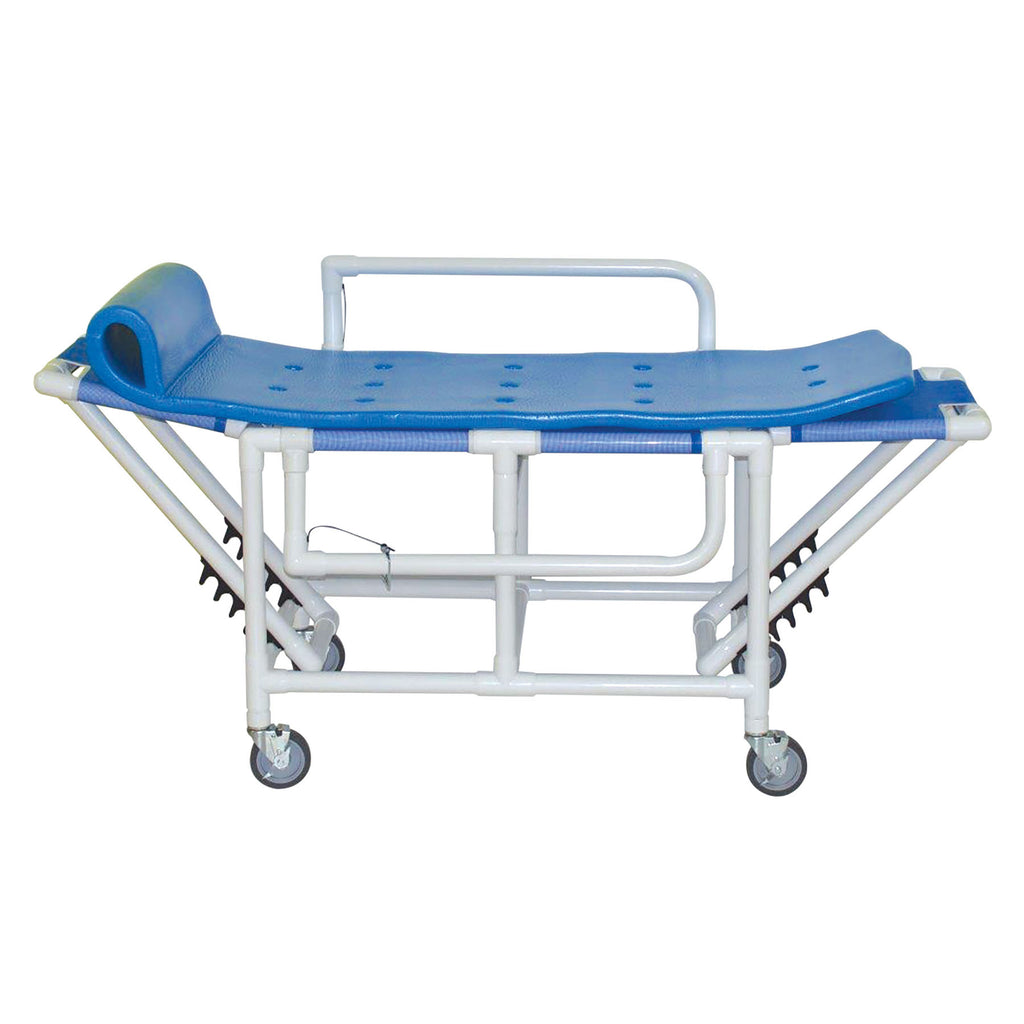 MJM International 920-FD-PAD Folding Shower Gurney – Rust-Proof PVC Framework with Waterproof Padding