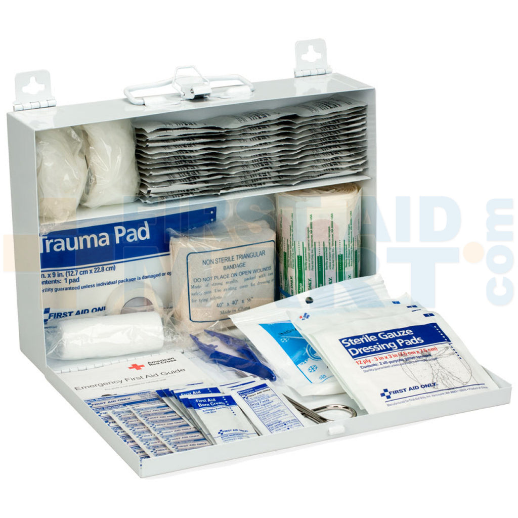 First Aid Only 25-Person Contractor First Aid Kit | Weatherproof Metal Case | Industrial Safety