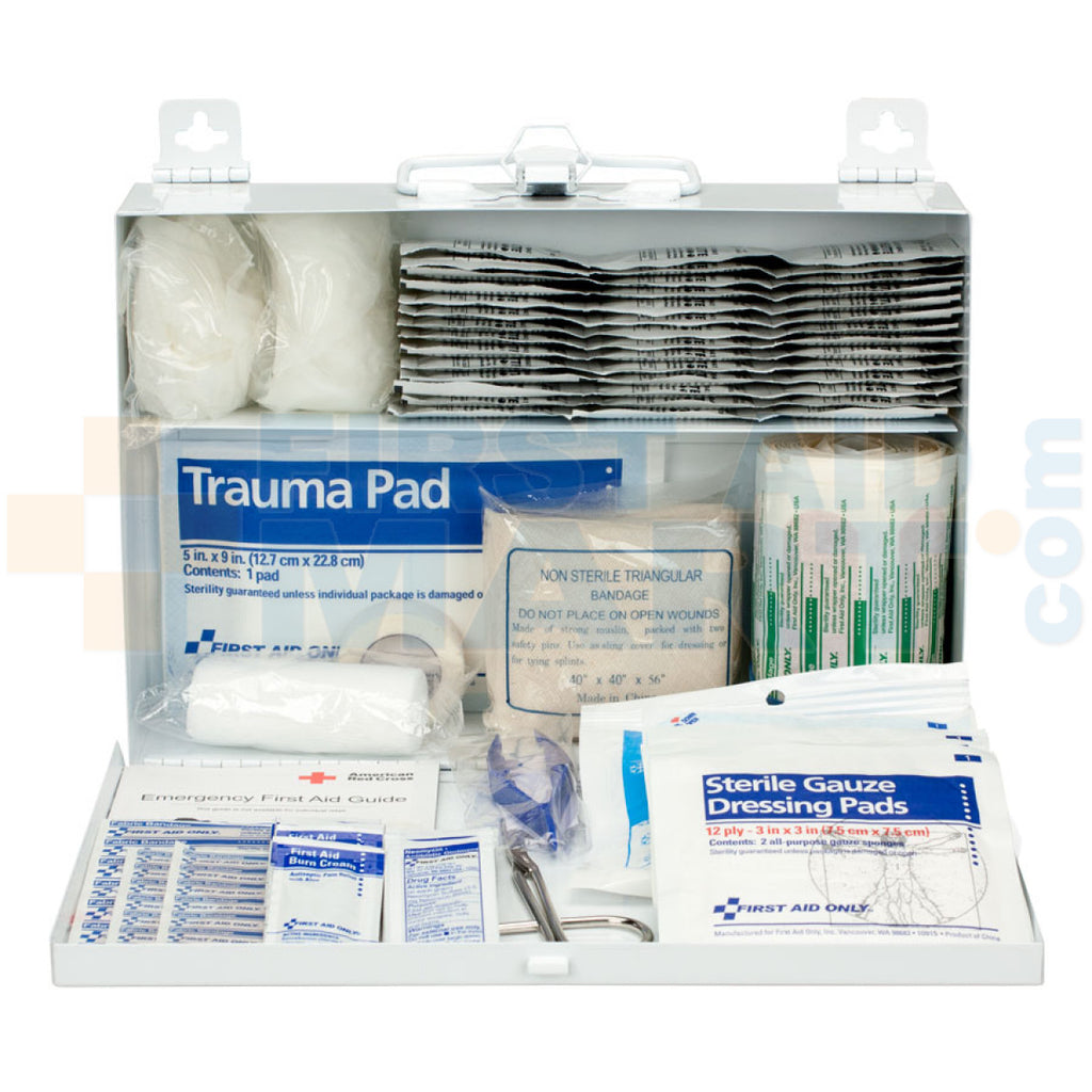 First Aid Only 25-Person Contractor First Aid Kit | Weatherproof Metal Case | Industrial Safety