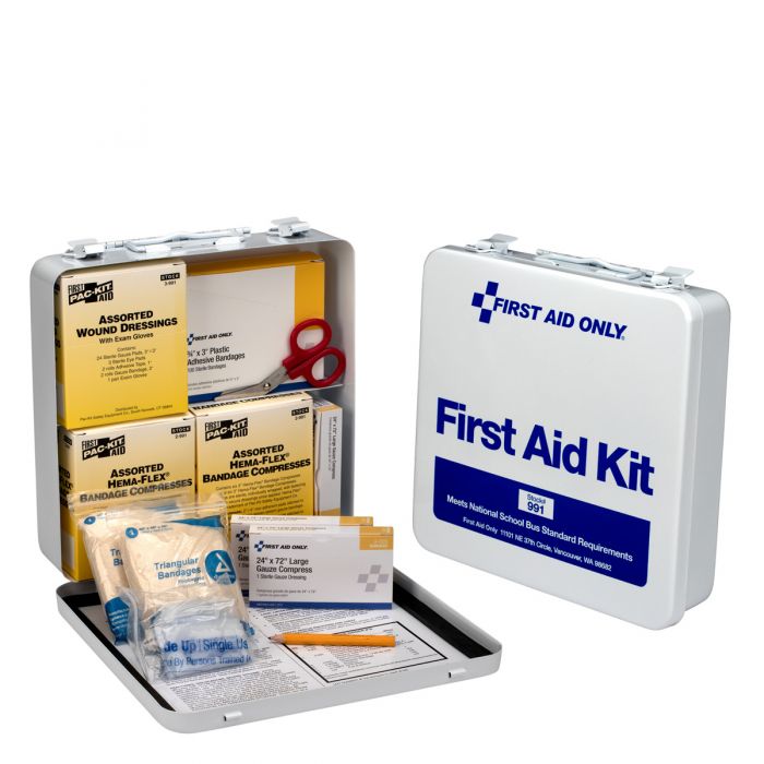 First Aid Only National School Bus First Aid Kit | Gasketed Metal Case