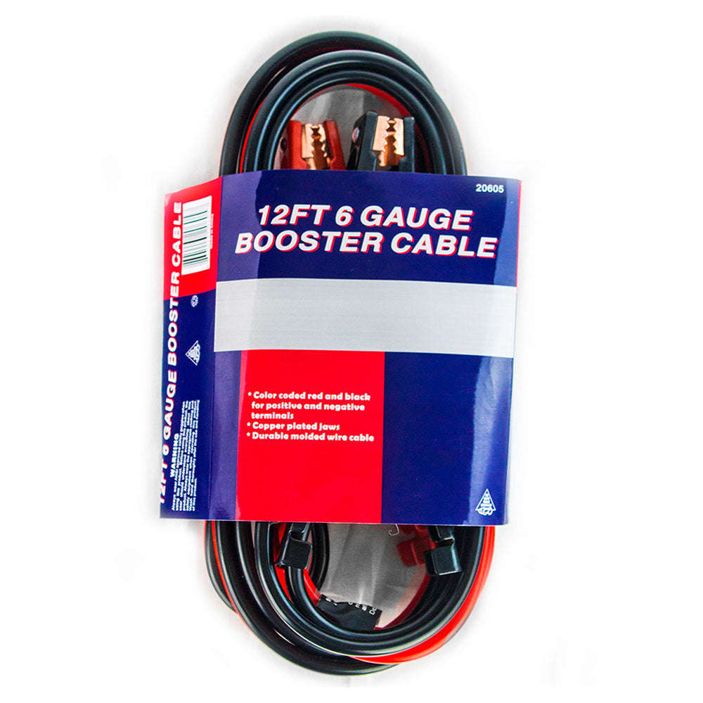MayDay 12' 6 Gauge Heavy Duty Jumper Cables for Professional Fleet Recovery