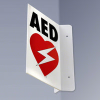 RespondER Flexible AED Wall Sign for Resale - Black & Red on White