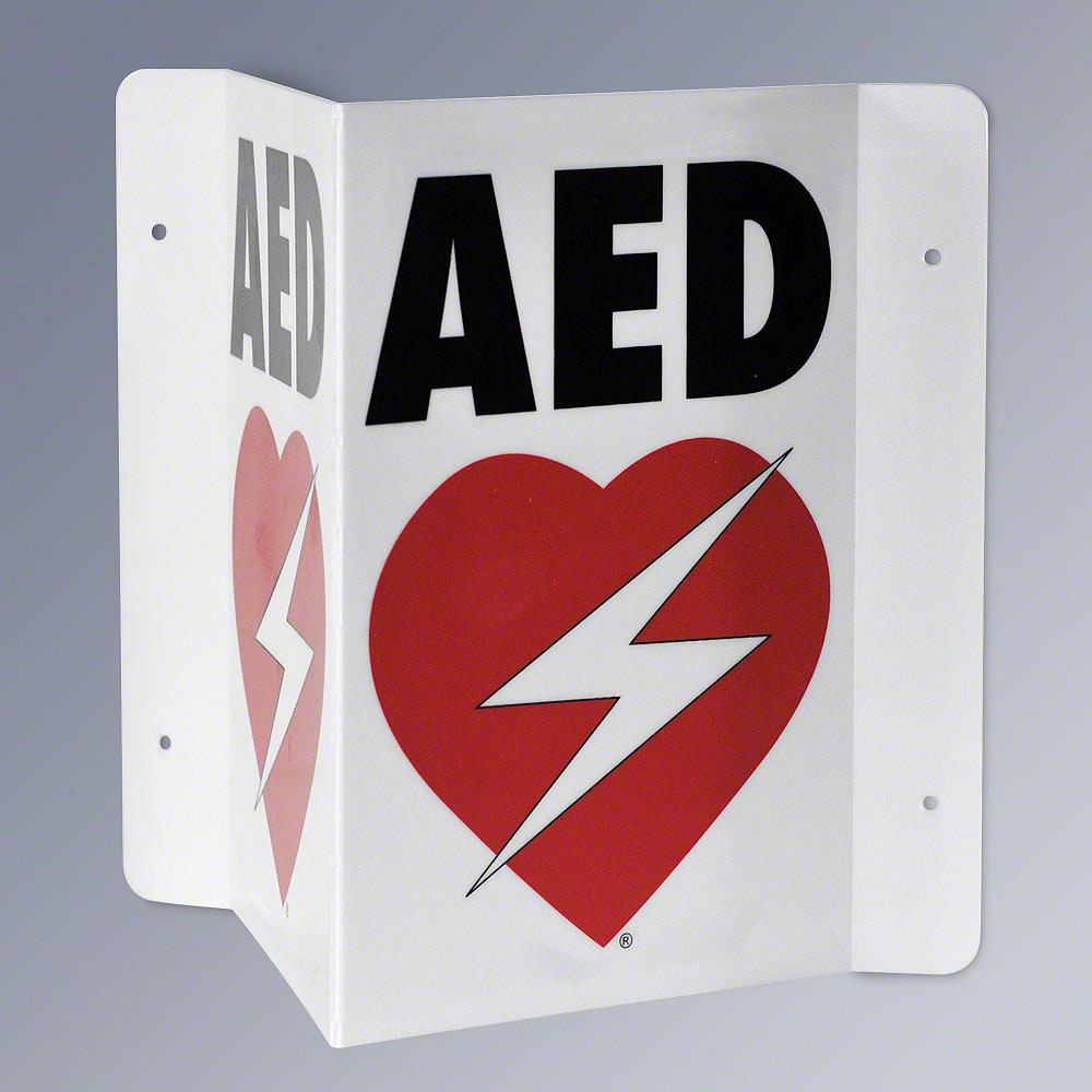 RespondER Flexible AED Wall Sign for Resale - Black & Red on White