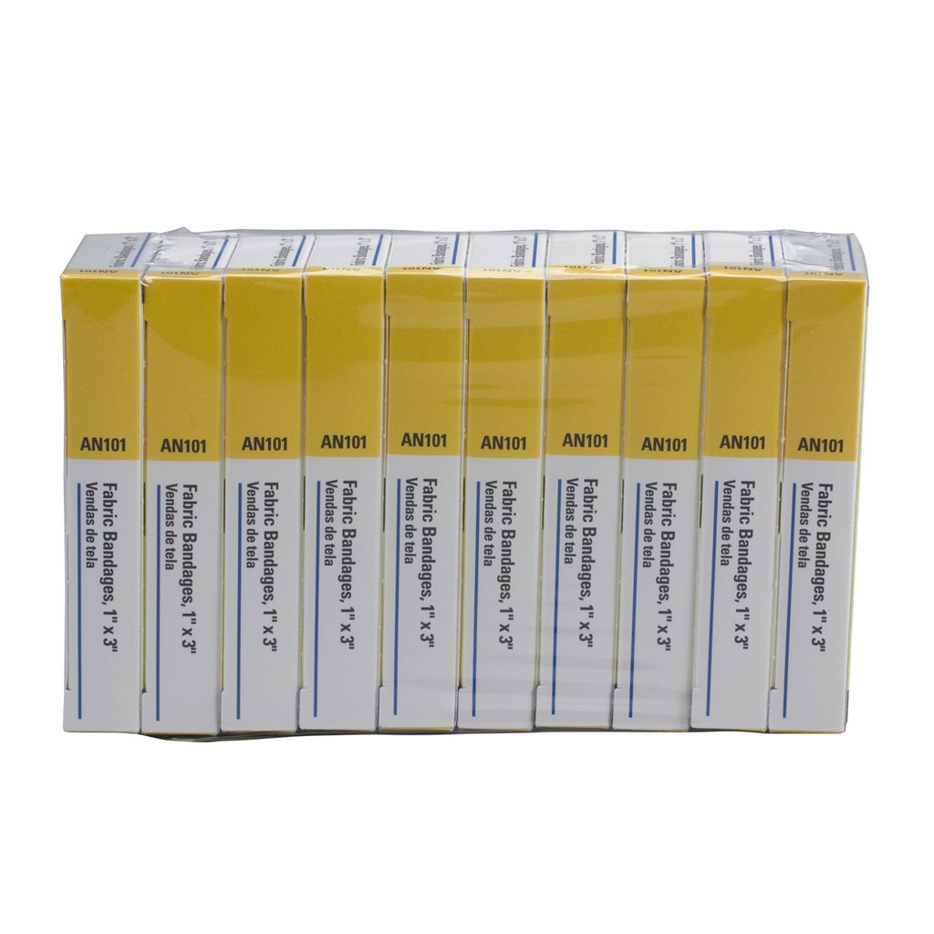 First Aid Only 1" x 3" Fabric Bandages with Burn Relief | 16 Per Box