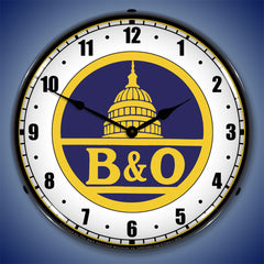 B&O Railroad, Blue 14" LED Wall Clock