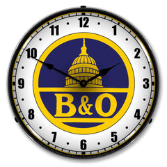B&O Railroad, Blue 14" LED Wall Clock