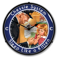 Chessie System "Sleep Like a Kitten" 14" LED Wall Clock