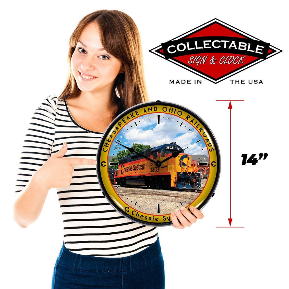 Chessie System Cheasapeake and Ohio Railroads 14" LED Wall Clock