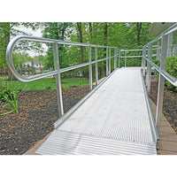 National Ramp Breeze Aluminum Mesh Wheelchair Ramp with Handrails