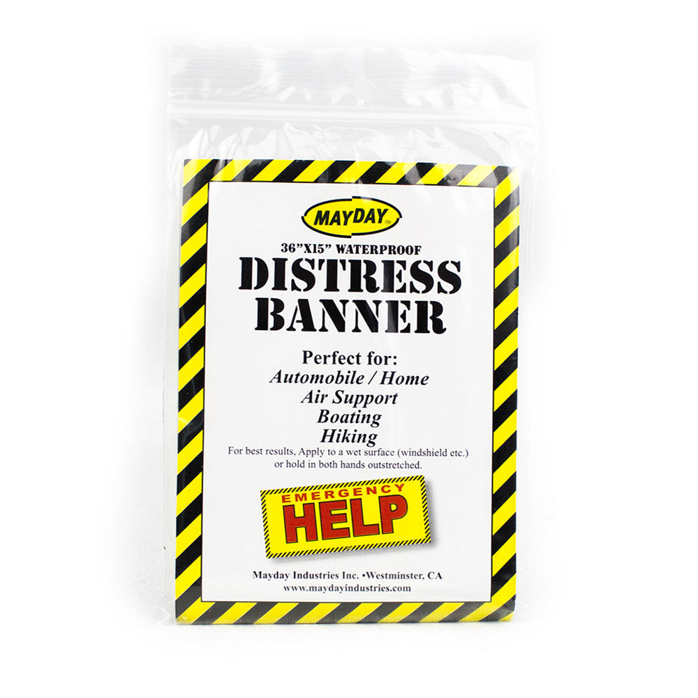 MayDay Distress Banner with Poly Bag - High-Visibility Emergency Signaling Tool
