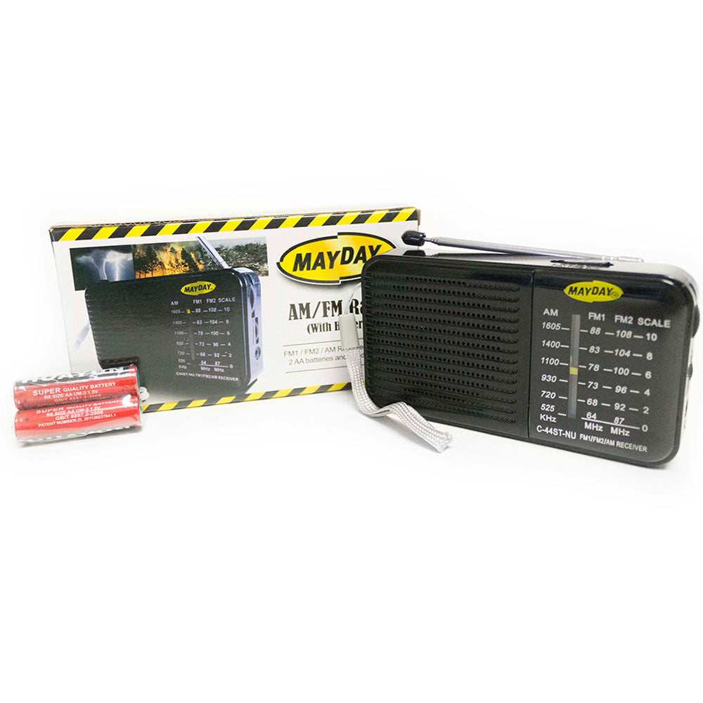 MayDay AM/FM Radio with Batteries - Portable Emergency Communication Device