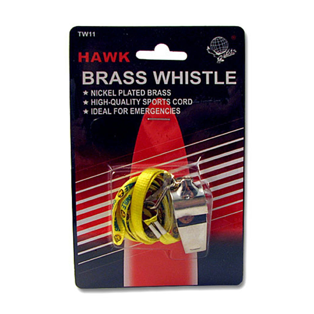 MayDay 11179 Brass Whistle with Lanyard - High-Decibel Emergency Signaling Device