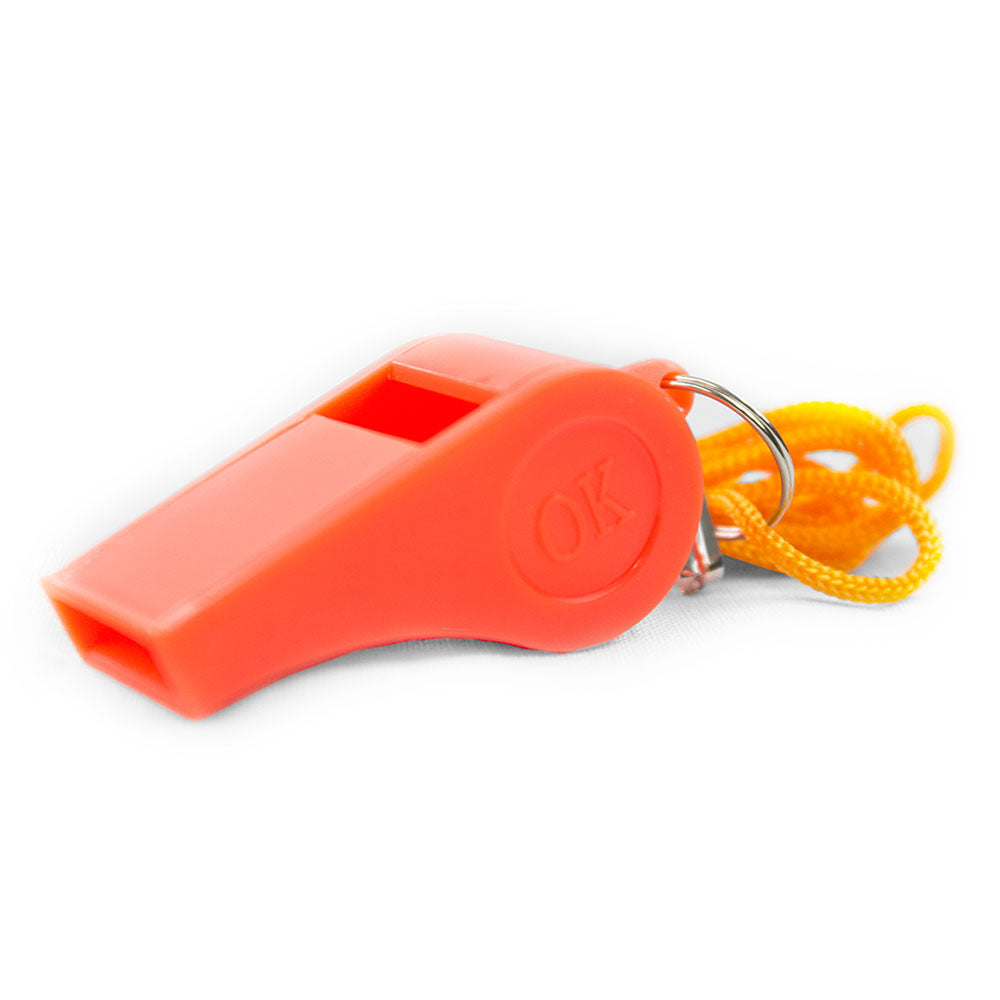 MayDay 76501 Plastic Whistle with Lanyard - High-Visibility Emergency Signaling Device (Pack of 2)