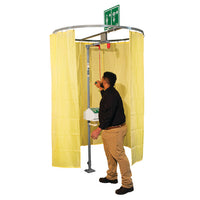 Justrite Hughes Safety Shower Modesty Curtain, Pipe-Mounted