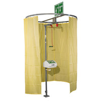 Justrite Hughes Safety Shower Modesty Curtain, Pipe-Mounted