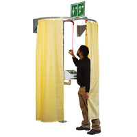 Justrite Hughes Safety Shower Modesty Curtain, Wall-Mounted