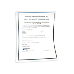 Intelligent Weighing Technology Certificate of Calibration