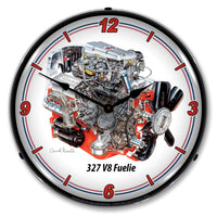 Chevrolet 327 V8 Fuelie 14" LED Wall Clock