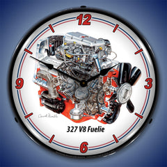 Chevrolet 327 V8 Fuelie 14" LED Wall Clock