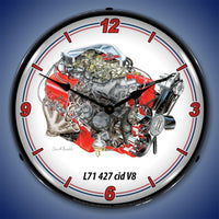 Chevrolet 427 V8 L71 14" LED Wall Clock